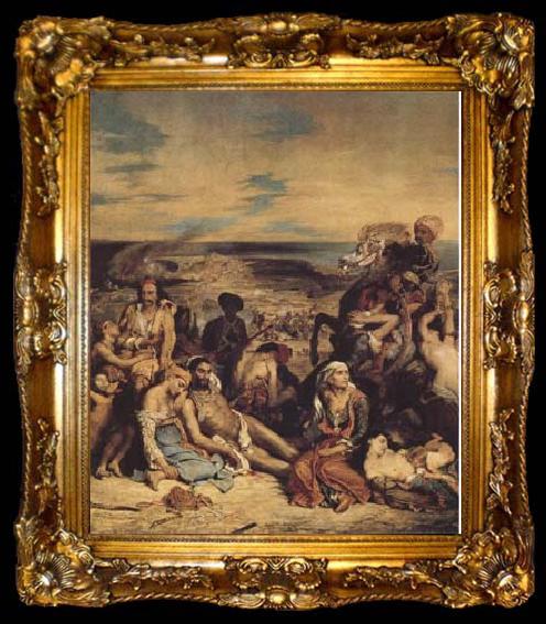framed  Eugene Delacroix The Massacre of Chios (mk09), ta009-2